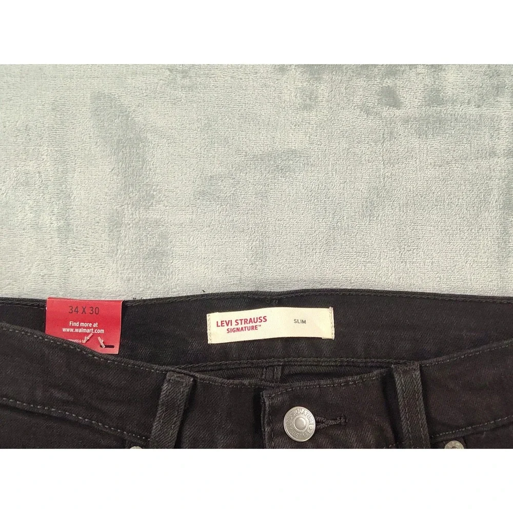 Levi Strauss Signature Slim Ultimate Flex Black Jeans Mens 34x30 NWT Stretch